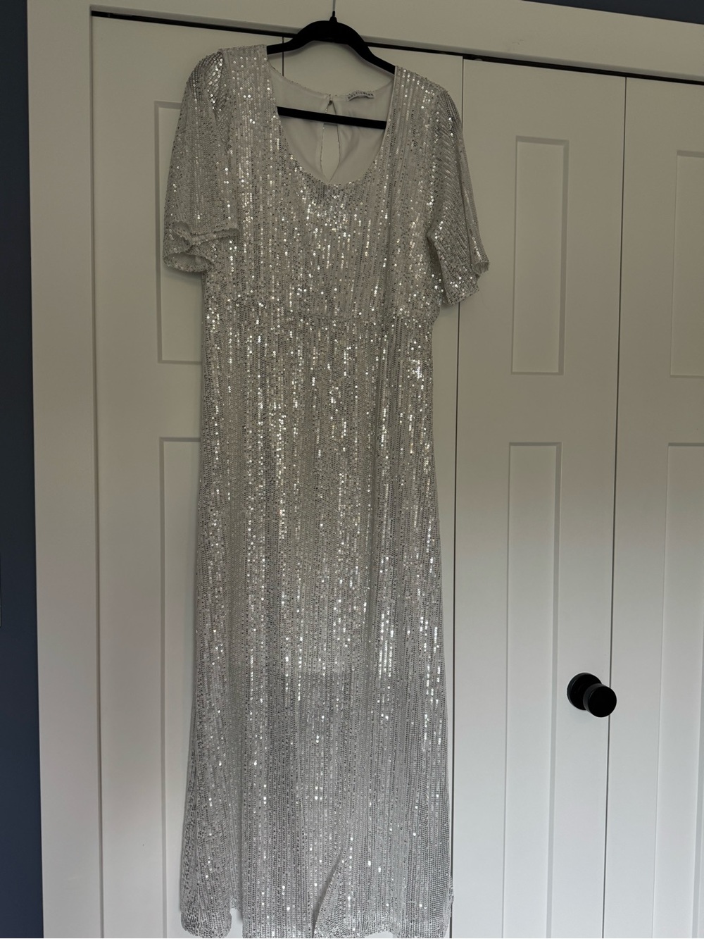 Baltic Born Gatsby Silver Sequin Maxi Dress - LARGE
